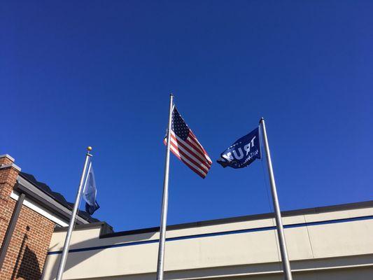 This business was flying a Trump/Pence flag over Veteran's Day weekend, 2016.