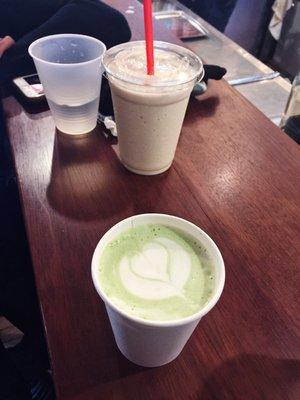 Frozen Chai Latte and Matcha Latte