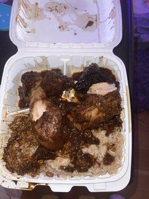 Most disgusting flavored stew chicken I ever had in my life took one bite and went right in the garbage