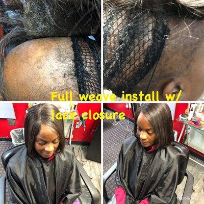 Full weave lace front installation