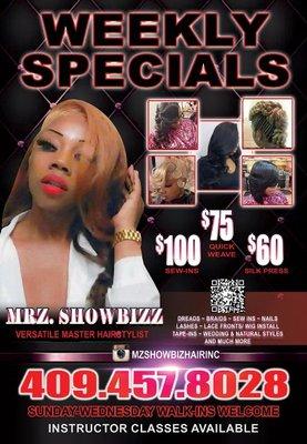 Mrz Showbizz weekly specials