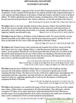 Statement of Faith (1 of 2) Click to enlarge