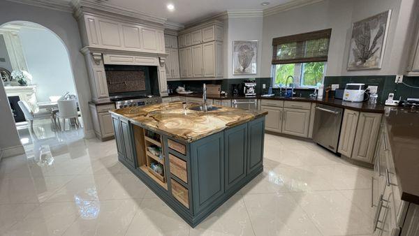 After refinishing kitchen island