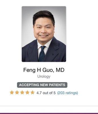 Dr Guo excellent urologist on Fame Ave in Hanover PA