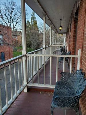 Balcony area with bench