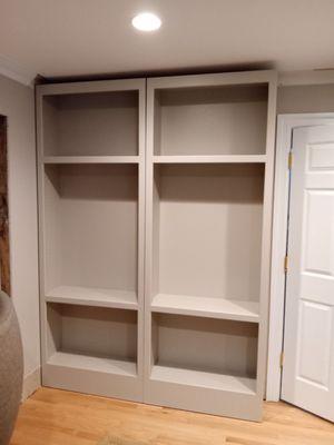 Maple 93" tall custom bookcases custom finished in customer color
 
 https://www.bookcasesplus.com/bookcases