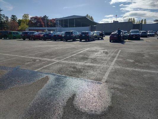 The parking lot wasn't full and there was no signage indicating it was a restricted area