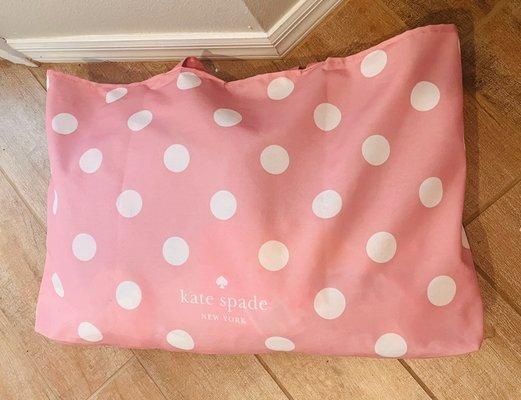 Complimentary Cute Light Pink Polka Dot Beach Bag w Purchase by Kate Spade :)