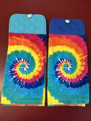 Tye-dye hanging towels