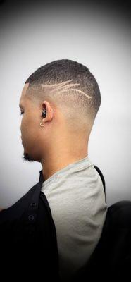 High fade with design