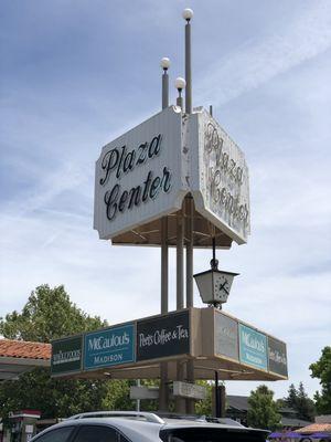 Monday, June 24, 2019: main Plaza Center sign on Mt. Diablo Blvd..