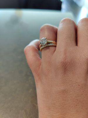 custom engagement ring and wedding band