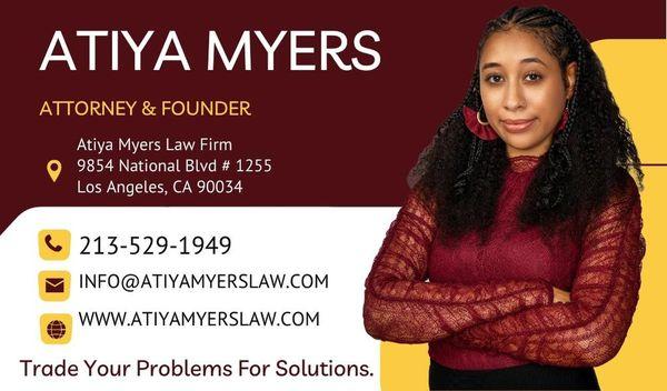 Atiya Myers is a licensed California attorney waiting to help you.