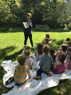 Story time along the Brook Path.