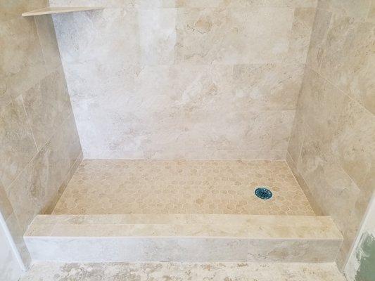 New Marble shower In Condo