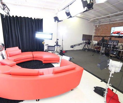 studio setup for live talk show