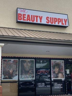 Vie Beauty supply signage