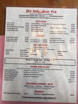 menu