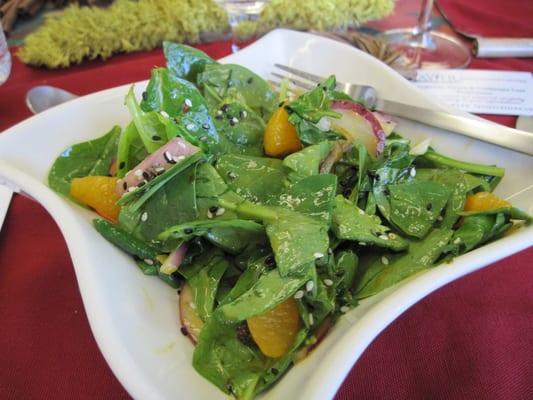 Spinach salad with Curry and Oranges