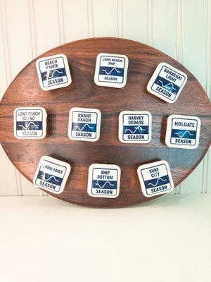 Add these beach badge knobs to cabinetry or furniture for a fun accent.  Stop by, we have the largest selection of hardware in the area.