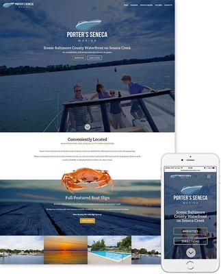 Porter's Seneca Marina Website Design.