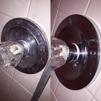 Soap scum can look hopeless, we can bring the shine back to your shower knobs...