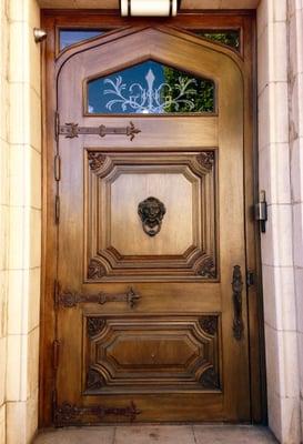 Custom solid Mahogany door, designed and manufactured at our mill.