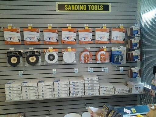 Variety of sanding/abrasives at this location.