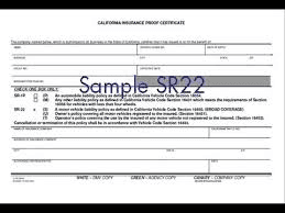 SR22 CALIFORNIA INSURANCE PROOF