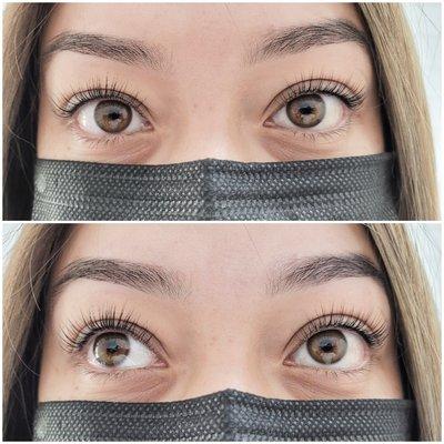 Eyelash lifting and tinting