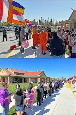 Watt Cambodian Buddhist Association. April 2023. Giving Alms to the monks.