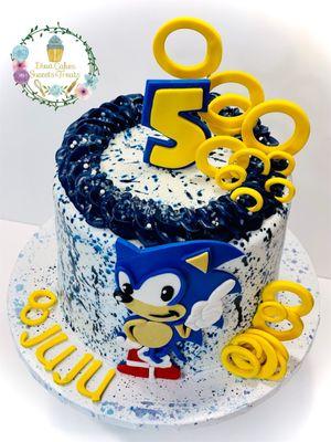 Sonic the hedgehog theme cake