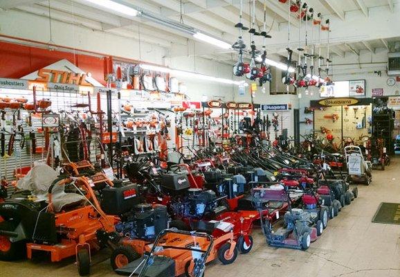 We have a huge inventory of brand name gardening equipment including Honda, Toro, eXmark, Stihl, RedMax, Billy Goat, and more.