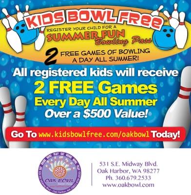 Kids Bowl Free: 2 Free Games per child until 10.1.2013!