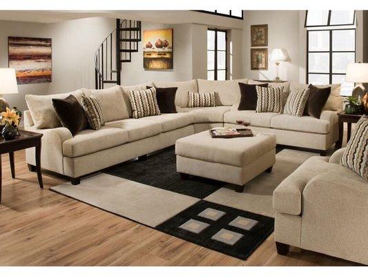 Huge multi color pillow sectional