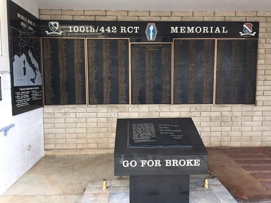 Memorial wall in front