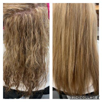 Brazilian Blowout before and after