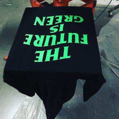 Screen printing on sweater hooded