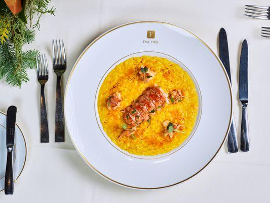 RISOTTO ALL' ASTICE:
CARNAROLI RICE, LOBSTER, SAFFRON.