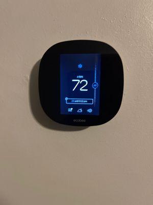 Temperature was at 87° after troubleshooting with Ecobee and having Mr. Lyons knowledge and support. It's 72° and getting cooler!