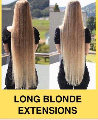 Blonde extensions in stock virgin hair