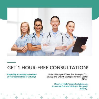 1 hour free consultation  for dentists