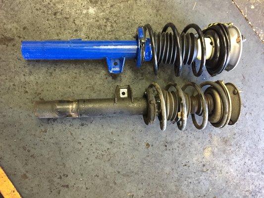 Replacing leaking struts with high quality complete assembly