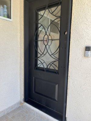 After with new custom Iron door