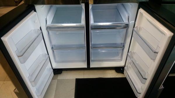 French doors on the bottom freezer section.  So cool!