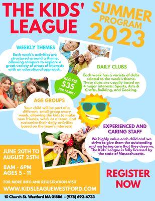 Registrations are now open for our Summer Program 2023!!!