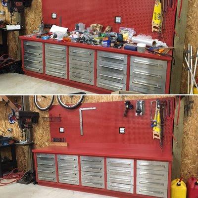 Before and after of just the tool chest in the back of shop!