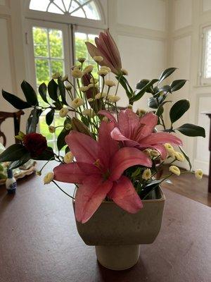 Ikebana flower arranging class.