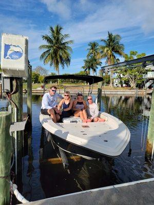 Another happy set of customers renting out one of our beautiful boats