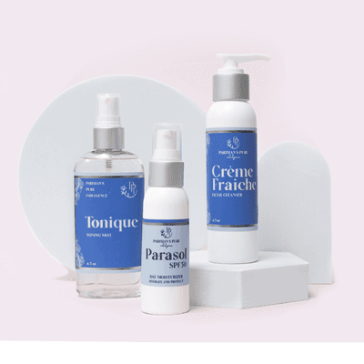 The perfect place to start...Creme Fraiche Cleanser, Tonique Toner, and Parasol SPF50 Day Moisturizer